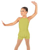 Solid Lycra Halter Binding Biketard w Peplum