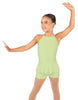 Solid Lycra Halter Binding Biketard w Peplum