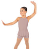 Solid Lycra Halter Binding Biketard w Peplum