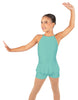 Solid Lycra Halter Binding Biketard w Peplum