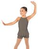 Solid Lycra Halter Binding Biketard w Peplum