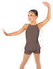 Solid Lycra Halter Binding Biketard w Peplum