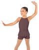 Solid Lycra Halter Binding Biketard w Peplum
