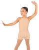 Solid Lycra Halter Binding Biketard w Peplum