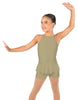 Solid Lycra Halter Binding Biketard w Peplum