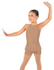 Solid Lycra Halter Binding Biketard w Peplum