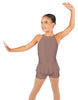 Solid Lycra Halter Binding Biketard w Peplum