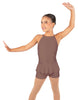 Solid Lycra Halter Binding Biketard w Peplum