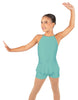 Solid Lycra Halter Binding Biketard w Peplum