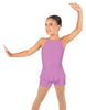 Solid Lycra Halter Binding Biketard w Peplum