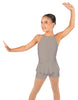 Solid Lycra Halter Binding Biketard w Peplum