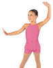 Solid Lycra Halter Binding Biketard w Peplum