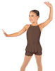 Solid Lycra Halter Binding Biketard w Peplum