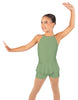 Solid Lycra Halter Binding Biketard w Peplum