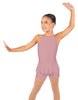 Solid Lycra Halter Binding Biketard w Peplum