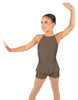Solid Lycra Halter Binding Biketard w Peplum