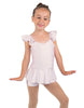 Solid Lycra Camisole Flutter Sleeve Biketard w Peplum