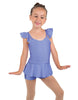 Solid Lycra Camisole Flutter Sleeve Biketard w Peplum