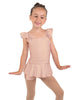 Solid Lycra Camisole Flutter Sleeve Biketard w Peplum