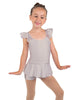 Solid Lycra Camisole Flutter Sleeve Biketard w Peplum
