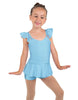 Solid Lycra Camisole Flutter Sleeve Biketard w Peplum