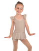 Solid Lycra Camisole Flutter Sleeve Biketard w Peplum