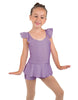 Solid Lycra Camisole Flutter Sleeve Biketard w Peplum