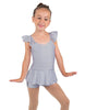 Solid Lycra Camisole Flutter Sleeve Biketard w Peplum