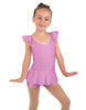Solid Lycra Camisole Flutter Sleeve Biketard w Peplum