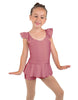 Solid Lycra Camisole Flutter Sleeve Biketard w Peplum