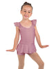 Solid Lycra Camisole Flutter Sleeve Biketard w Peplum