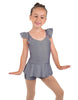 Solid Lycra Camisole Flutter Sleeve Biketard w Peplum