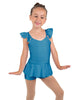 Solid Lycra Camisole Flutter Sleeve Biketard w Peplum