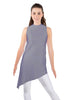 Solid Lycra T Neck Tunic Asymetric Skirt