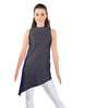Solid Lycra T Neck Tunic Asymetric Skirt