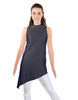 Solid Lycra T Neck Tunic Asymetric Skirt