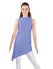 Solid Lycra T Neck Tunic Asymetric Skirt