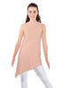 Solid Lycra T Neck Tunic Asymetric Skirt