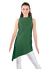 Solid Lycra T Neck Tunic Asymetric Skirt