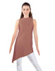 Solid Lycra T Neck Tunic Asymetric Skirt