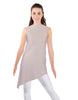 Solid Lycra T Neck Tunic Asymetric Skirt