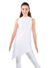Solid Lycra T Neck Tunic Asymetric Skirt