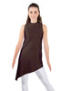 Solid Lycra T Neck Tunic Asymetric Skirt