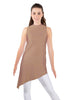 Solid Lycra T Neck Tunic Asymetric Skirt