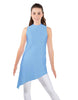 Solid Lycra T Neck Tunic Asymetric Skirt