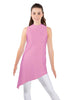 Solid Lycra T Neck Tunic Asymetric Skirt