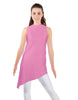 Solid Lycra T Neck Tunic Asymetric Skirt