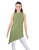Solid Lycra T Neck Tunic Asymetric Skirt