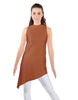 Solid Lycra T Neck Tunic Asymetric Skirt