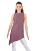 Solid Lycra T Neck Tunic Asymetric Skirt